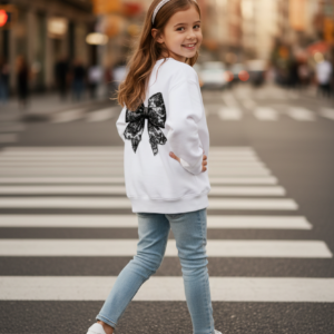 Biała Bluza z kokardą