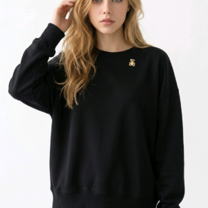 Czarna oversize’owa bluza damska