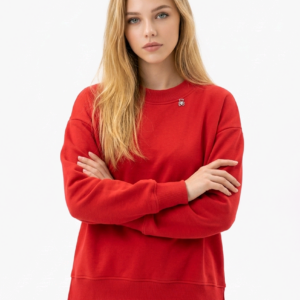 Czerwona oversize’owa bluza damska