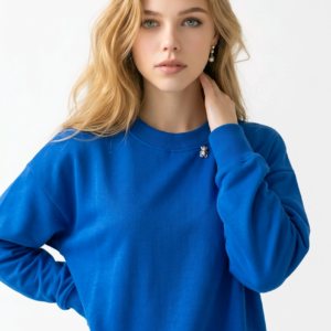 Niebieska oversize’owa bluza damska