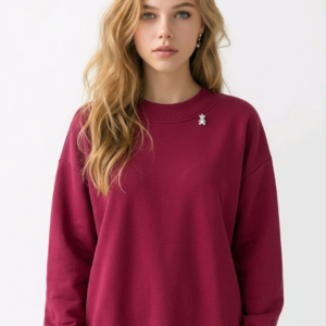 Bordowa oversize’owa bluza damska
