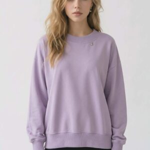 Liliowa oversize’owa bluza damska
