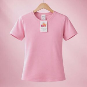 Gładka cukierkowa koszulka dziecięca – klasyczny T-shirt bawełniany