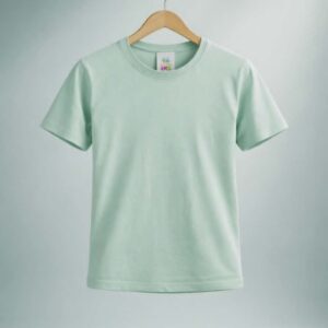 Gładka Miętowa koszulka dziecięca – klasyczny T-shirt bawełniany