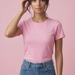 klasyczny t-shirt damski róż